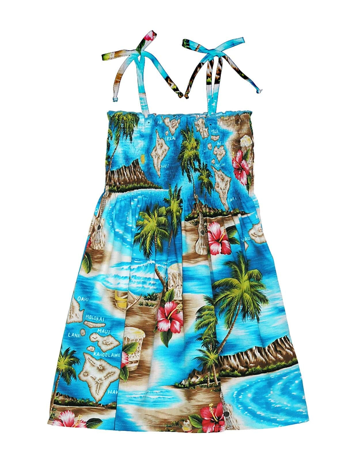 Lani Girls Tube Top Smock Hawaiian Dress