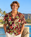 Leis of Hawaii Short Sleeves Aloha Shirt Burgundy