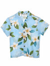 Light Blue Plumeria Cotton Boy Aloha Shirt