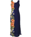 Long Maxi Cocktail Side Panel Hawaiian Dress