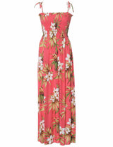 Long Maxi Smock Tube Top Hawaiian Dress