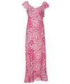 Pink Pull Over Long Ruffled Muumuu Dress