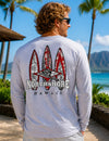 Long Sleeves North Shore Long Board Hawaiian T Shirt Ash Men's T-Shirts