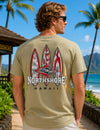 Long Sleeves North Shore Long Board Hawaiian T Shirt Sand Men's T-Shirts