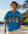 Long Boards Cotton Aloha Shirt Blue