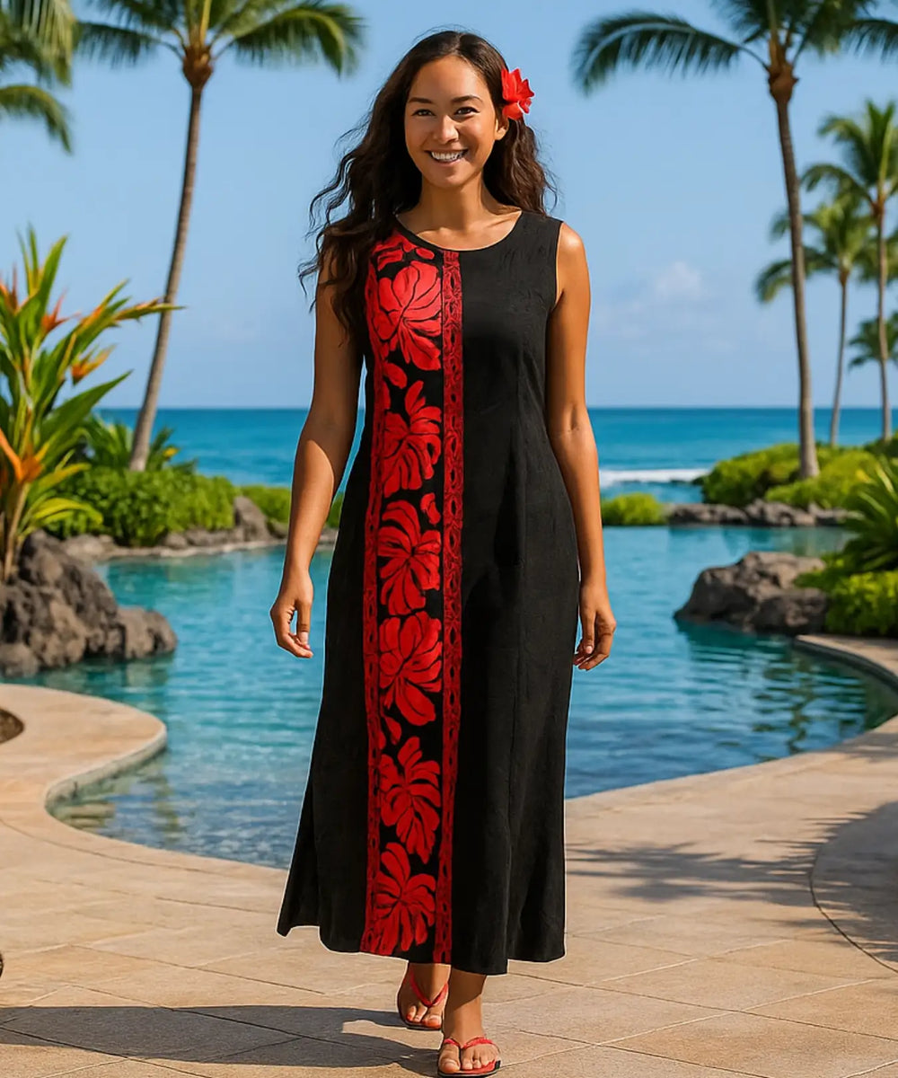 monstera sleeveless beach dress Green Monstera Leaf Sleeveless Maxi Dress by Farm Rio