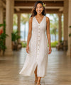 Bamboo White Rayon Long Maxi Dress White