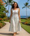 Palaau Turtles Long Maxi Hawaiian Dress Navy
