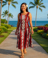 Luna Sleeveless Long Maxi Hawaiian Dress Red