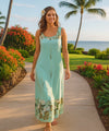 Mahealani Sleeveless Full Length Maxi Dress Aqua