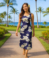 Lanai Cocktail Maxi Hawaiian Dress Navy
