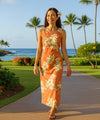 Lanai Cocktail Maxi Hawaiian Dress Peach