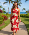 Lanai Cocktail Maxi Hawaiian Dress Red
