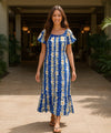 Luana Relaxed Fit Long Muumuu Dress Blue