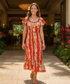 Luana Relaxed Fit Long Muumuu Dress Red