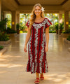 Full Length Muumuu Dress Relaxed Fit Luna Red