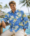 Lani Long Sleeves Men's Aloha Shirt Blue Men's Cotton Shirts