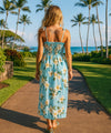 Plumeria Smocked Tube Top Long Hawaiian Dress
