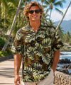Luau Cotton Poplin Men's Aloha Shirt Black