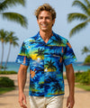 Luau Cotton Men's Hawaiian Shirt Blue