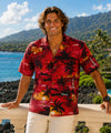 Luau Cotton Men's Hawaiian Shirt Red