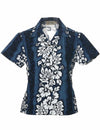 Luna Short Sleeves Women Fitted Hawaiian Blouse