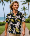 Calla Lily Design Magnum PI Rayon Aloha Shirt Black