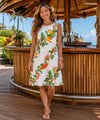 Makaio Short Scoop Neck Hawaiian Dress White