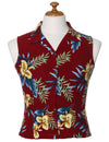 Maroon Women's Orchids Sleeveless Shirt Wedding Shirt