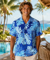 Maui Rayon Men's Hawaiian Shirt Blue