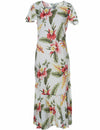 Iliwai Orchid Maxi Rayon Hawaiian Dress Long Maxi Dress