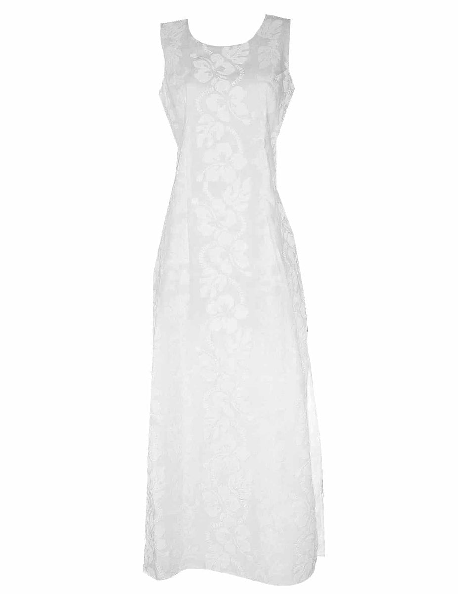 Maxi Sleeveless Long Hawaiian Wedding Dress