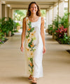 Lanikai Long Maxi Cocktail Hawaiian Dress White