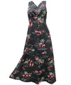 Comfort Fit Flamingo Rayon Long Hawaiian Dress