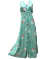 Bamboo Pineapple Long Maxi Hawaiian Dress