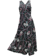 Bamboo Pineapple Long Maxi Hawaiian Dress