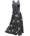 Bamboo Pineapple Long Maxi Hawaiian Dress