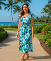 Makawao Full Length Dress w/Cap Sleeves Royal Blue