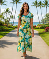 Makawao Full Length Dress w/Cap Sleeves Yellow