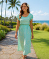 Kohala Full Length Dress w/Cap Sleeves Aqua