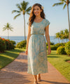 Kohala Full Length Dress w/Cap Sleeves Sky Blue