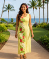 Alika Long Maxi Sleeveless Hawaiian Dress Yellow