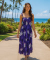 Orchid Smock Top Maxi Hawaiian Dress Purple One Size Fits Most XS-XL