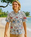 Portlock Hawaii Men's Button-Up Dress Hawaiian Shirt Cream