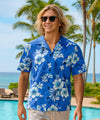 Kipahulu Hibiscus Men Hawaiian Aloha Shirt Blue