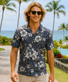 Kipahulu Hibiscus Men Hawaiian Aloha Shirt Gray