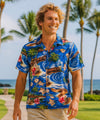 Polynesian Cotton Aloha Men's Shirt Navy
