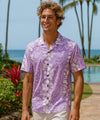 Honolulu Open Collar Men's Aloha Shirt Purple