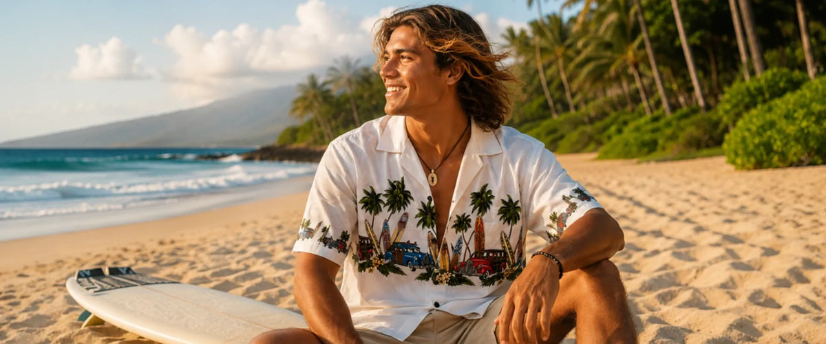 Men's Border Hawaiian Shirts Made in Hawaii