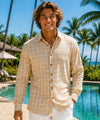 Long Sleeves Hawaiian Palaka Shirt Khaki